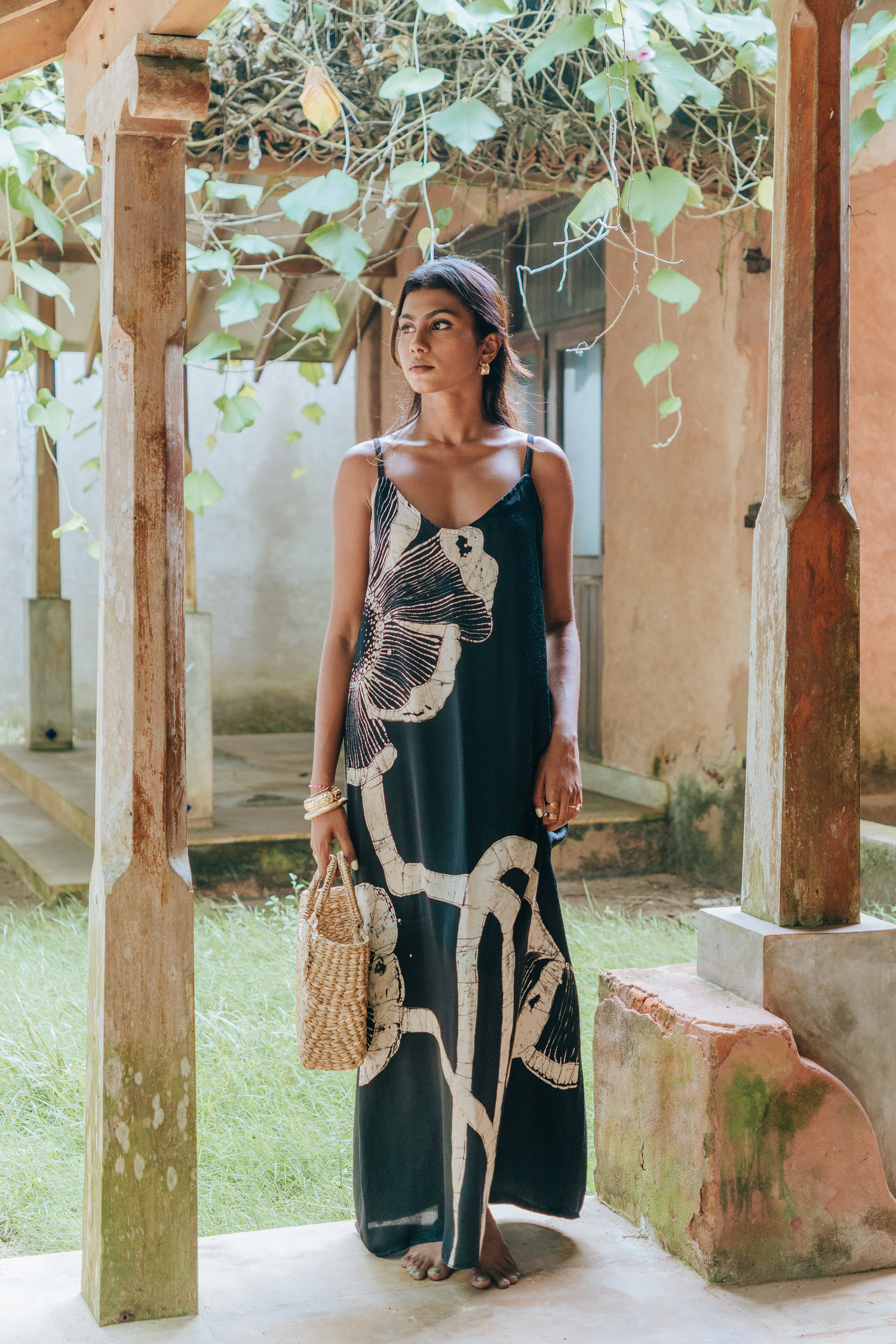 Silk Batik Maxi Dress