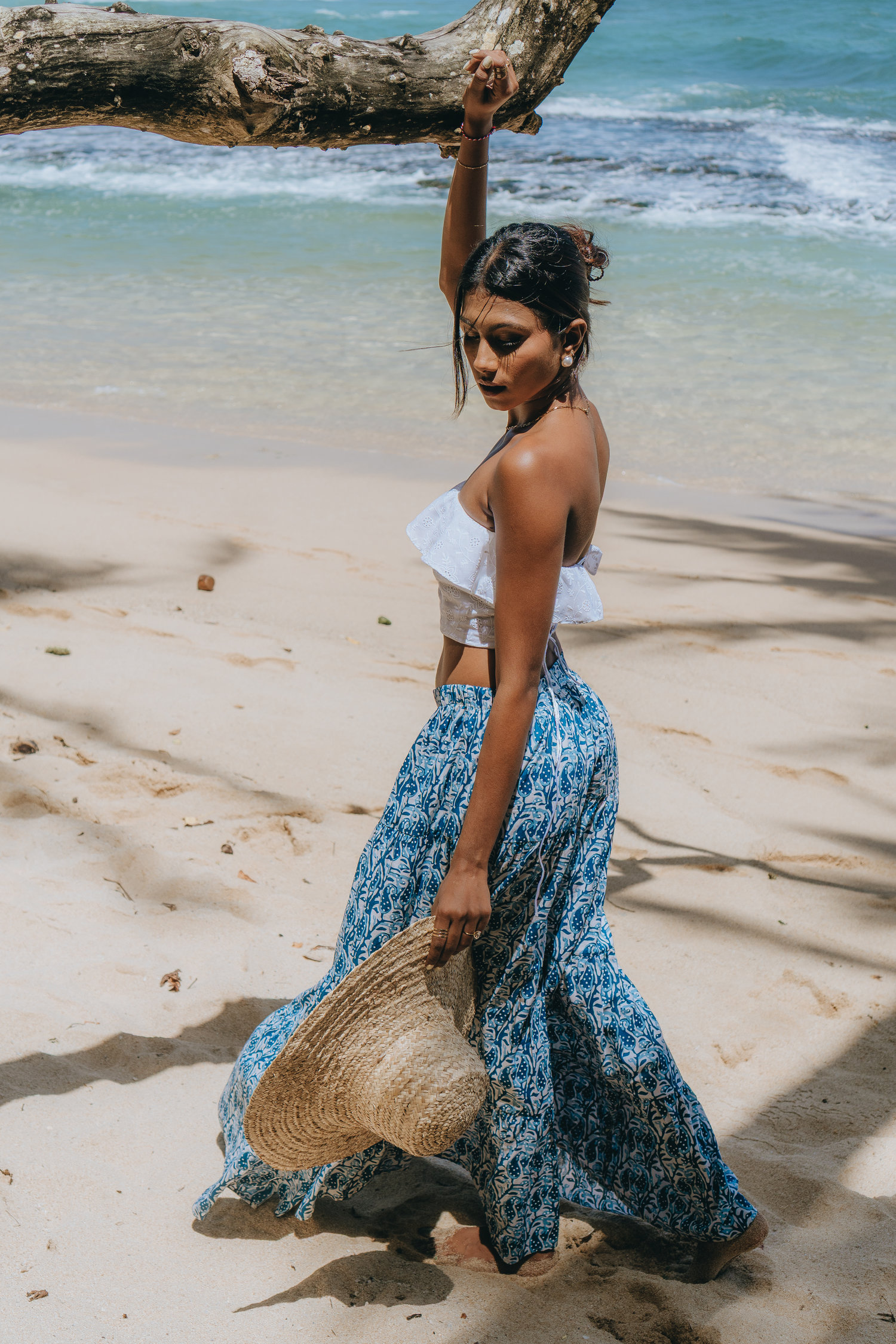 Printed Tiered Maxi Skirt