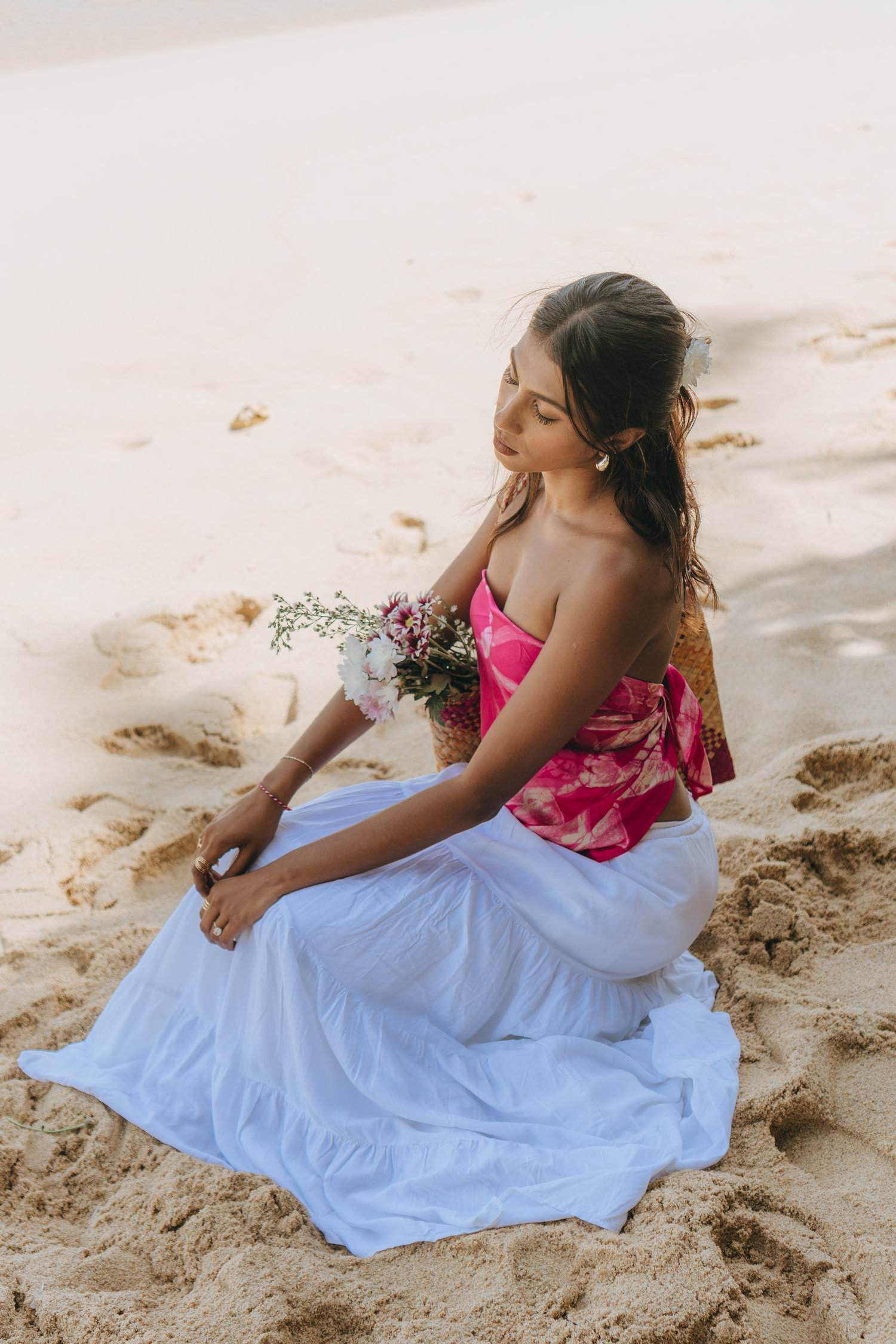 White Tiered Maxi Skirt